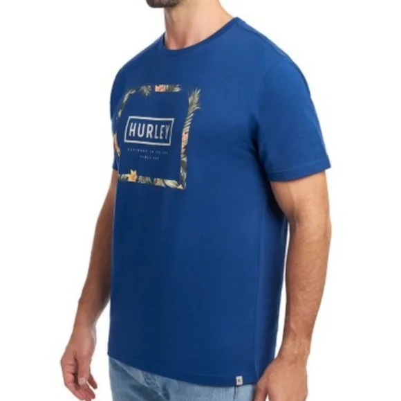 Hurley Logo Graphic Tee Tropical Square Blue - Picture 2 of 6